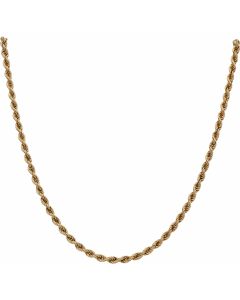 Pre-Owned 9ct Yellow Gold 24 Inch Solid Rope Chain Necklace