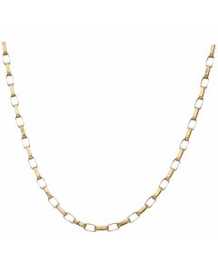 Pre-Owned 9ct Yellow Gold 21 Inch Faceted Belcher Chain Necklace