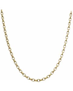 Pre-Owned 9ct Yellow Gold 20 Inch Faceted Belcher Chain Necklace