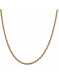 Pre-Owned 9ct Yellow Gold 19 Inch Hollow Rope Chain Necklace