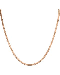 Pre-Owned 9ct Gold Flat Curb Link Herringbone Style Necklet