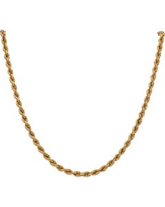 Pre-Owned 9ct Yellow Gold 15 Inch Hollow Rope Chain Necklace