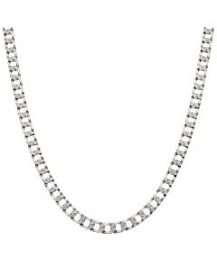 Pre-Owned 9ct White Gold 19 Inch Patterned Curb Chain Necklace