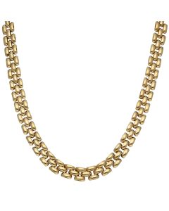 Pre-Owned 9ct Yellow Gold 16 Inch Brick Link Necklet