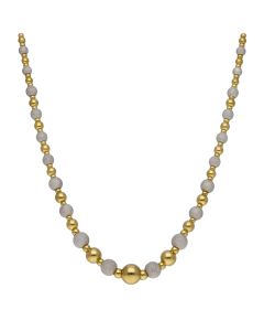 Pre-Owned 14ct Yellow & White Gold Ball Bead Link Necklet