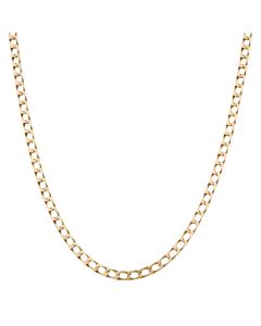 Pre-Owned 9ct Yellow Gold 19.5 Inch Square Curb Chain Necklace
