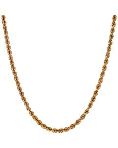 Pre-Owned 9ct Yellow Gold 20 Inch Hollow Rope Chain Necklace
