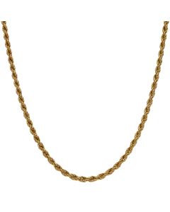 Pre-Owned 9ct Yellow Gold 18 Inch Solid Rope Chain Necklace