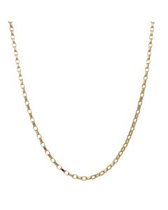 Pre-Owned 9ct Yellow Gold 24 Inch Faceted Belcher Chain Necklace
