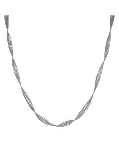 Pre-Owned 9ct White Gold 19 Inch Beaded Twist Chain Necklace