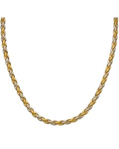 Pre-Owned 18ct Yellow & White Gold Hollow Fancy Link Necklace