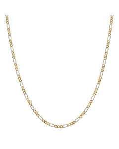 Pre-Owned 18ct Yellow & White Gold 20 Inch Figaro Chain Necklace