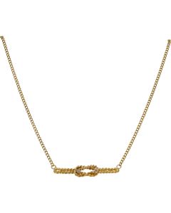 Pre-Owned 9ct Gold Diamond Set Infinity Rope Knot Necklace