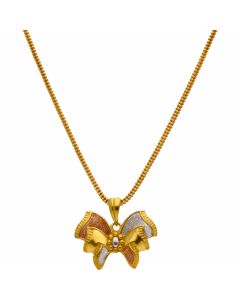 Pre-Owned High Carat Multi Colour Butterfly Pendant Necklace
