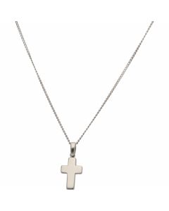 Pre-Owned 18ct White Gold Cross Pendant & Chain Necklace