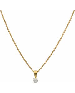 Pre-Owned 18ct Gold 0.18 Carat Diamond Pendant Necklace