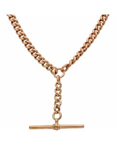 Pre-Owned 9ct Rose Gold 16 Inch T-Bar Albert Link Chain Necklace