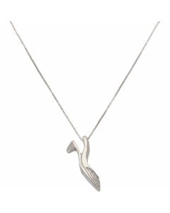 Pre-Owned 18ct White Gold Cubic Zirconia Heel Pendant Necklace