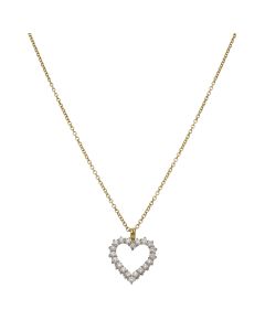 Pre-Owned 18ct Gold 1.00 Carat Diamond Heart Pendant Necklace