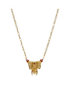 Pre-Owned 18ct Yellow Gold Gemstone Set Elephant Necklace