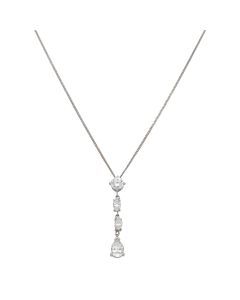 Pre-Owned 9ct White Gold Cubic Zirconia Teardrop Necklace
