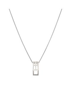Pre-Owned 9ct White Gold Rennie MacIntosh Style Pendant Necklace