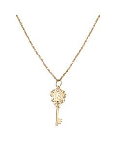 Pre-Owned 9ct Yellow Gold Age 18 Key Pendant & Chain Necklace