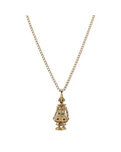 Pre-Owned 9ct Gold Gemstone Clown Pendant & Chain Necklace