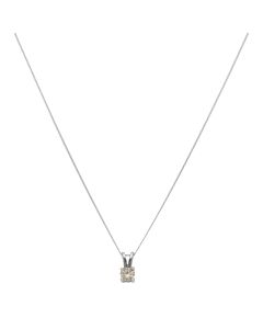Pre-Owned 9ct White Gold 0.25 Carat Diamond Solitaire Necklace