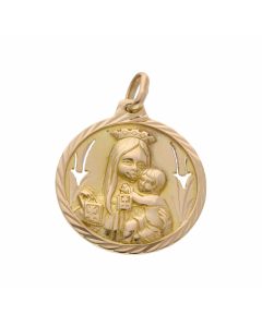 Pre-Owned 18ct Yellow Gold Double Sided Religious Pendant