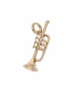 Pre-Owned 9ct Yellow Gold Trumpet Musical Instrument Charm