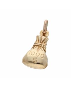 Pre-Owned 9ct Yellow Gold Hollow Money Bag Charm
