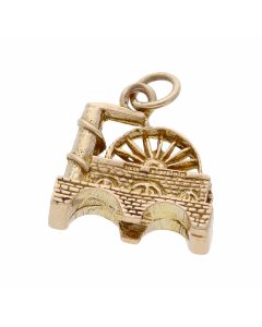 Pre-Owned 9ct Yellow Gold Watermill Wheel Charm