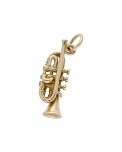 Pre-Owned 9ct Yellow Gold Musical Instrument Trumpet Charm
