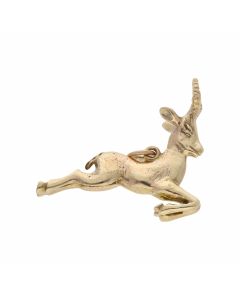 Pre-Owned 9ct Yellow Gold Solid Gazelle Charm Pendant