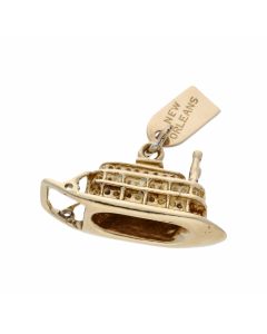 Pre-Owned 9ct Yellow Gold New Orleans Ship Boat Charm