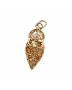 Pre-Owned 9ct Yellow Gold Filigree Slipper Charm