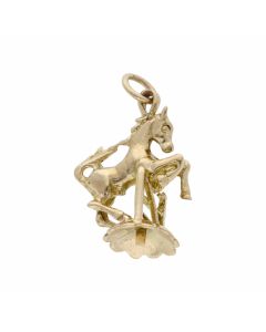 Pre-Owned 9ct Yellow Gold Hurdle Jumping Horse Charm