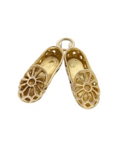 Pre-Owned 9ct Yellow Gold Pair Of Genie Slippers Charm
