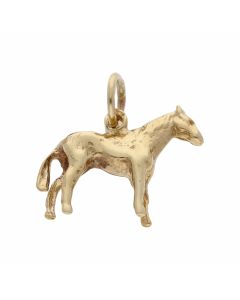 Pre-Owned 9ct Yellow Gold Solid Horse Charm