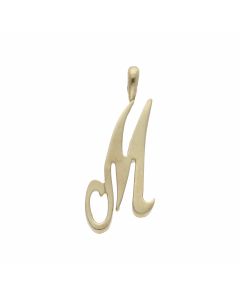 Pre-Owned 9ct Yellow Gold Scroll Initial M Pendant