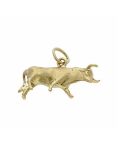 Pre-Owned 9ct Yellow Gold Solid Bull Charm