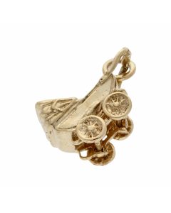 Pre-Owned 9ct Yellow Gold Baby Pram Pushchair Charm