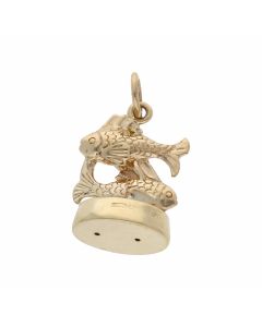 Pre-Owned 9ct Yellow Gold Pisces Fish Horoscope Charm