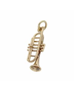Pre-Owned 9ct Yellow Gold Trumpet Musical Instrument Charm