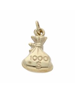 Pre-Owned 9ct Yellow Gold Hollow Money Bag Charm