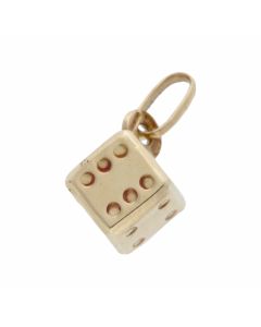 Pre-Owned 9ct Yellow Gold Hollow Dice Charm