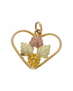 Pre-Owned 9ct Gold Lightweight Triple Leaf Heart Pendant