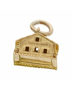 Pre-Owned 9ct Yellow Gold Opening Lovers Hearts Cabin Charm