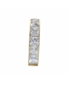 Pre-Owned 9ct Yellow Gold Cubic Zirconia Bar Drop Pendant